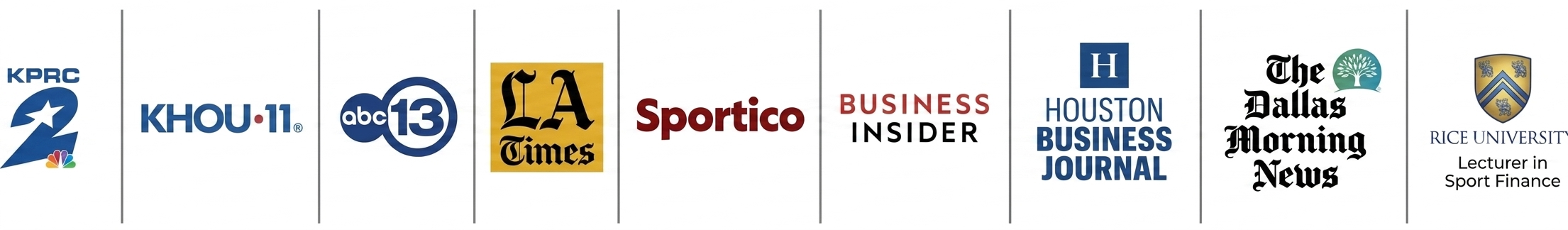 ABC13, KHOU 11, Houston Business Journal, Sportico and other outlets